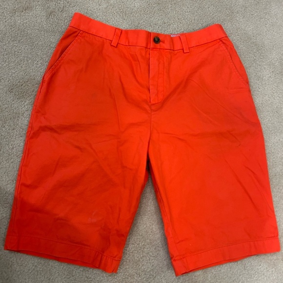 Brooks Brothers Fleece 100% cotton shorts bright orange preppy 80’s size 18 - Picture 1 of 4